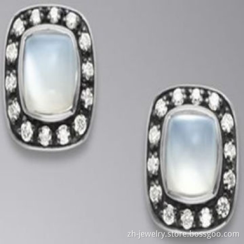 Chandelier Earrings, Material is Sterling Silver Inlay Rhinestone